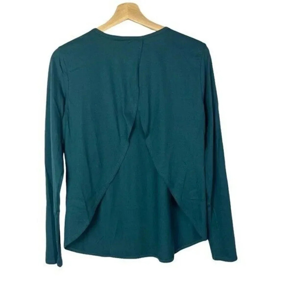 Fabletics Teal Blue Green Millie Open Back Long Sleeve T-Shirt S - Picture 4 of 6
